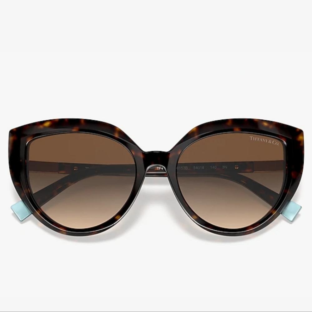 Tiffany & Company TF4170 Logo T Cat Eye Sunglasses in Havanah Brown.  MA#621 - Picture 5 of 17